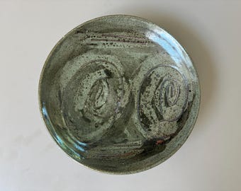 James Morris Cotter Studio Pottery Abstract Design Footed Plate