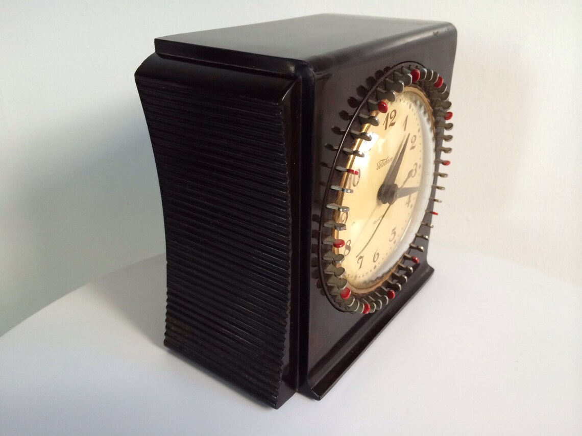 Telechron 8H55 Art Deco Bakelite Table Clock Etsy