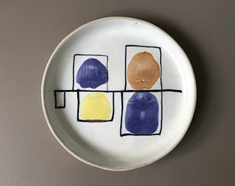 David Gil Abstract Design Ceramic Art Plate Bennington Pottery