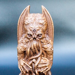 Escultura de madera de Cthulhu para mesa de altar Estatuilla de madera de 9 pulgadas Regalo de arte