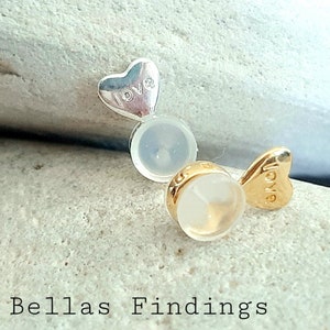 1 pair, Earring Lifters EarLobe Support for Stretched Ears, Love Magic Lifter Backs, Heavy Earrings Metal Lifters Ear Nuts, Jewelry Findings