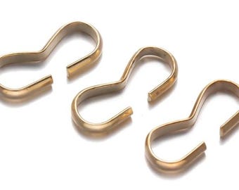 Gold Plated Hook Clasp Connectors: Brass Jewelry Making Supplies