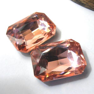 2 pezzi Vintage Rose Octagon Cristalli Cabochon Sfaccettati Strass Rettangolari 18 x 27 mm Punta Indietro Cristallo Forniture per la Creazione di Gioielli