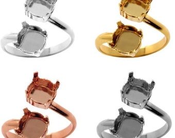 Base redonda de ajuste de anillo de diamantes de imitación en blanco para cristales austriacos SS39 Base de joyería vacía de 8 mm para proyectos de manualidades - Suministros de joyería para bricolaje