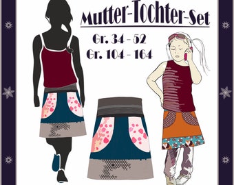 PDF sewing instructions step by step hip skirt with jersey waistband mother and child