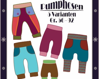 E-Book Bloomers Gr. 56-92, baby trousers, trousers, pants for children, mitwachshose, sewing instructions, pattern