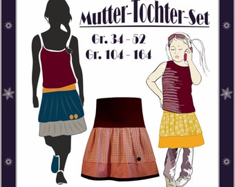 PDF sewing instructions skirt mother and child in a set Gr. 34-52 & 104-164