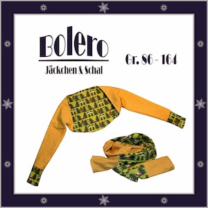 E-Book Schnittmuster Nähanleitung Bolero Jäckchen und Schal in den Größen 86 bis 164