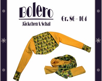 E-book sewing pattern sewing instructions bolero jacket and scarf in sizes 86 to 164