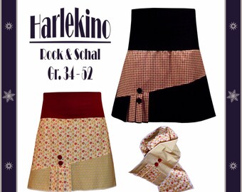 Instructions de couture jupe hanche et écharpe dans le Gr. 34 - 52