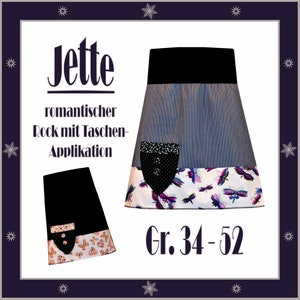 Sewing instructions skirt with jersey waistband and small pocket in sizes 34 - 52