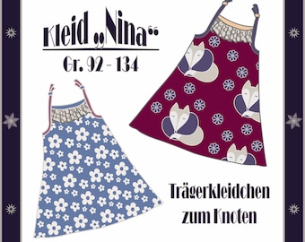 ebook Schnittmuster Kinderkleid Trägerkleid Gr.  92 - 134