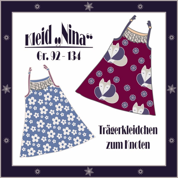 ebook Schnittmuster Kinderkleid Trägerkleid Gr.  92 - 134