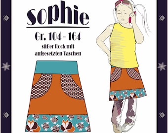 Sewing instructions skirt for children in sizes 104 - 164