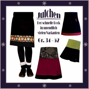 ebook pattern and sewing instructions for hip skirt "Julchen" in four variations, size 34 - 52