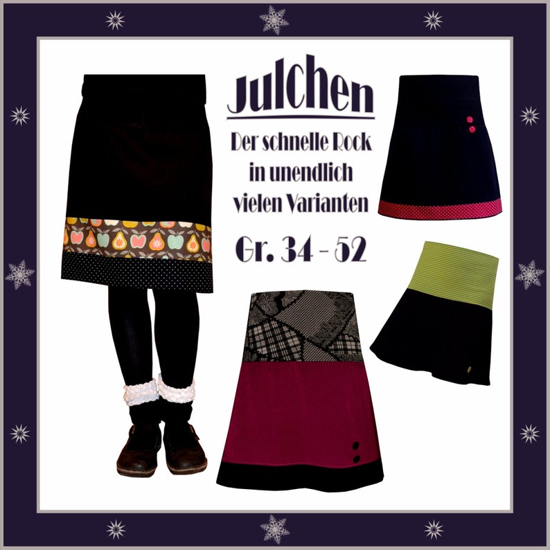 ebook sewing pattern and sewing instructions hip skirt Julchen in four variants, size. 34 52 image 1