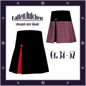 Skirt pattern with box pleat Skirt with wide waistband Jersey waistband Stretch waistband Ebook skirt