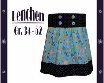 Sewing instructions bell skirt with pleats and belt in size 34 to 52