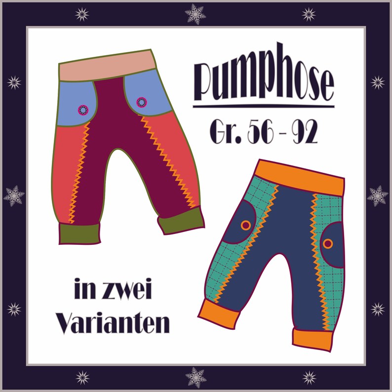 E-Book Bloomers Gr. 56-92, baby trousers, trousers, pants for children, mitwachshose, sewing instructions, pattern imagem 2