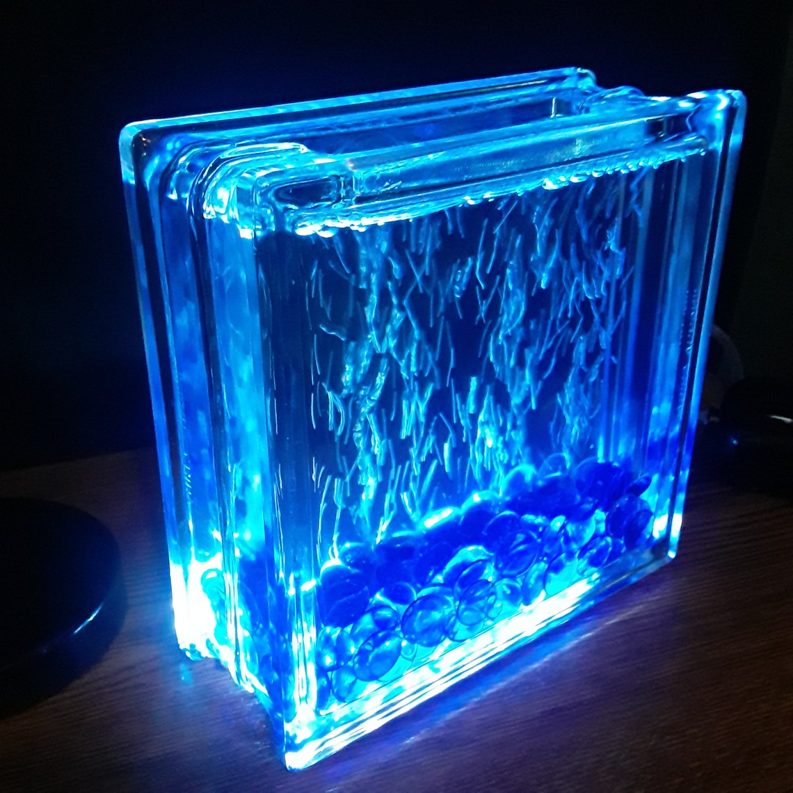 Peaceful Blue Water Glass Block Great Gift Free Shipping. Etsy