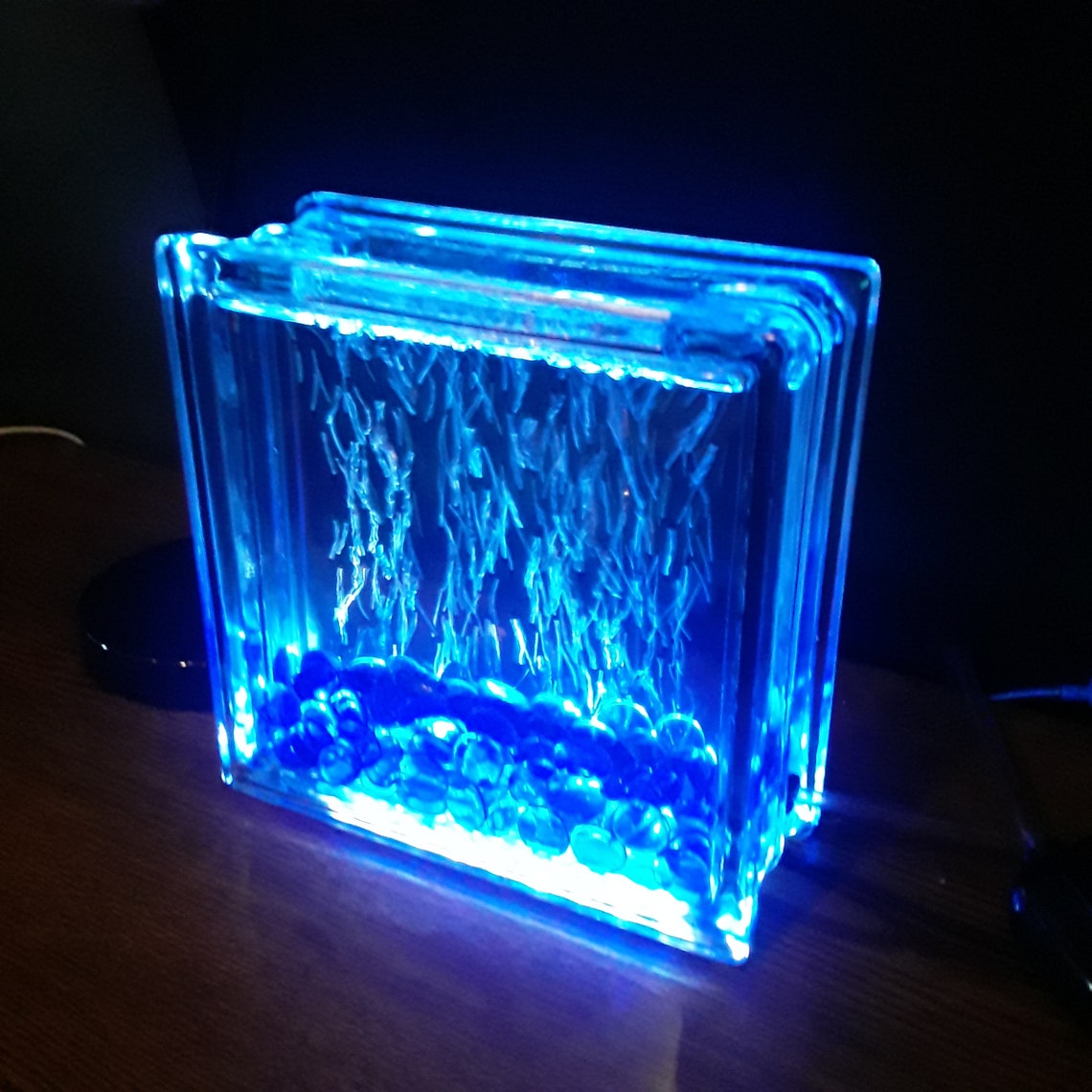 Peaceful Blue Water Glass Block Great Gift Free Shipping. Etsy