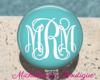 Retractable Badge Holder, Personalized Badge Reels, Monogram Badge Reel, Doctor Badge Reels, Nurse badge Reels, RN BSN, LPN, Medical,MB361