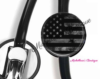 Thin Gray Line Stethoscope Id Tag MB303 Stethoscope ID tag Gray Lives Matter Corrections Stethoscope Id tag Stethoscope Name Tag