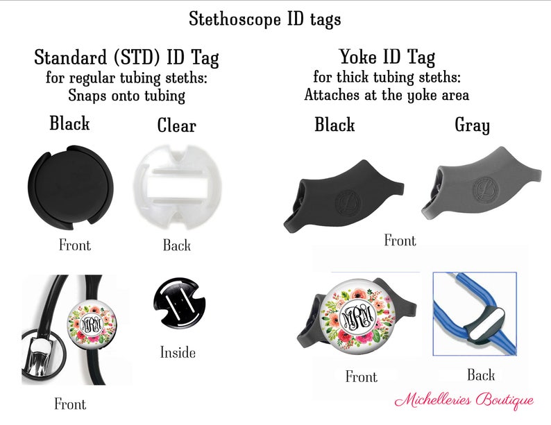 Gray Plaid Personalized Stethoscope ID tag MB518 Monogram Stethoscope Accessory Stethoscope Name Tag