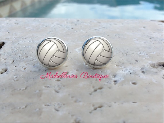 if Desired Add PlayerTeam Name and Number - Personalized 3D Printed Earrings Volleyball Earrings Solid background