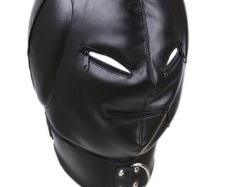 Insect Hood Leather Bondage Harness Slave Masks Sensory 