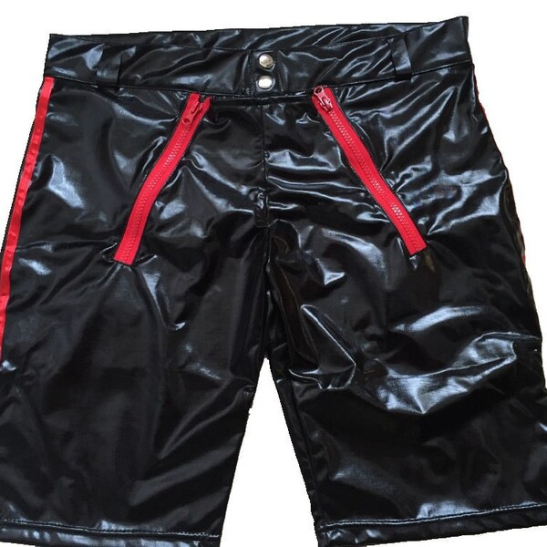 Men's Shiny Patent Leather Wet Look Pouch Underwear – Bikini Boxer Shorts, Size L