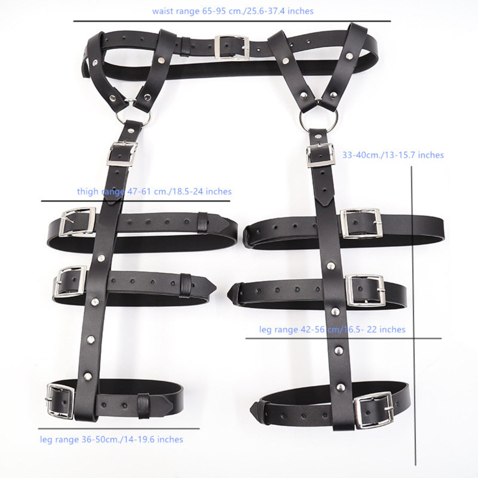 Dominatrix Leather Garters Thigh Leg Harness Suspender Gothic Etsy