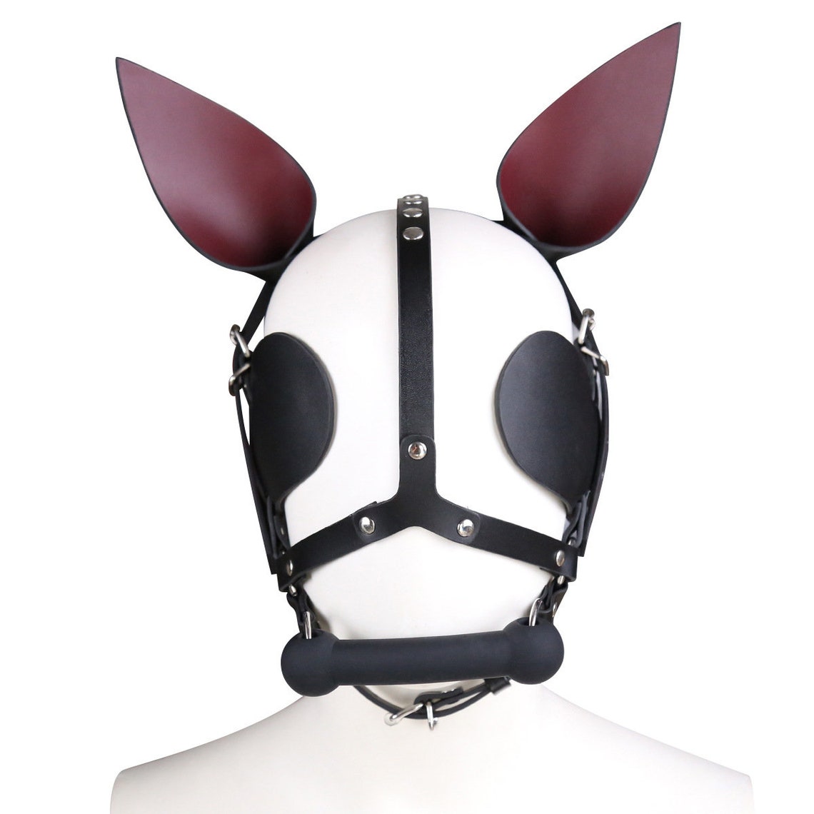 Pony Play Mask Leather Petplay Mask Fetish Mask Ball Gag Mask Etsy
