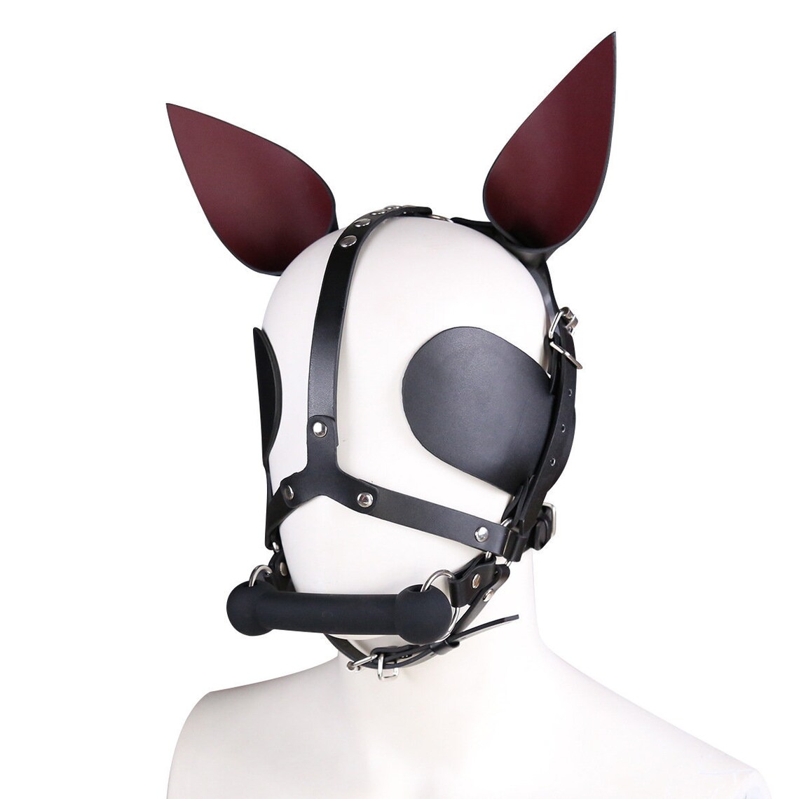 Pony Play Mask Leather Petplay Mask Fetish Mask Ball Gag Mask Etsy