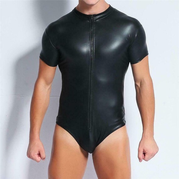 UK Men's Half Sleeves Bodysuit Leotard Jumpsuit Training Shorty Wetsuit Swimwear 