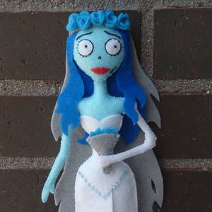 PDF Schnittmuster zur Herstellung einer Emily Filzpuppe, Figur von The Corpse Bride.