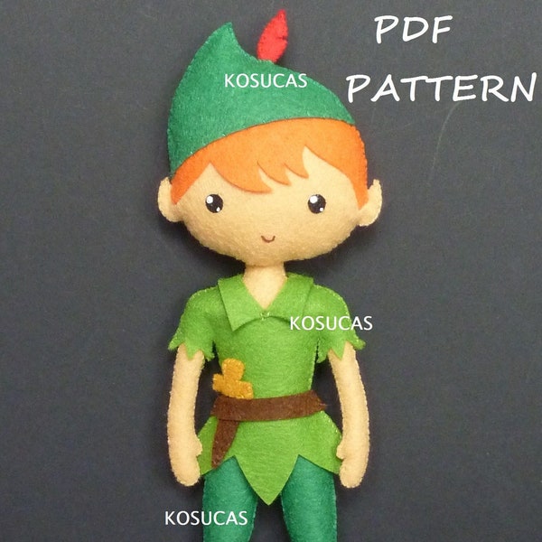 PDF pattern to make a felt Peter Pan.