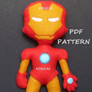 PDF pattern to make a felt Super Hero.