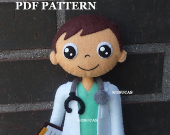 PDF pattern to make a felt doctor.
