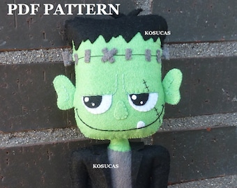PDF pattern to make a felt Frankenstein.