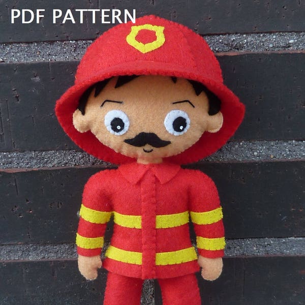 PDF pattern to make a felt firefighter.