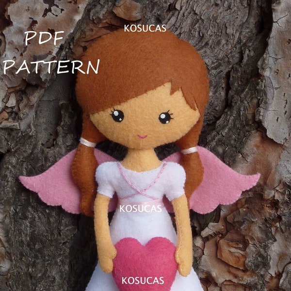 PDF sewing pattern to make felt Angel.