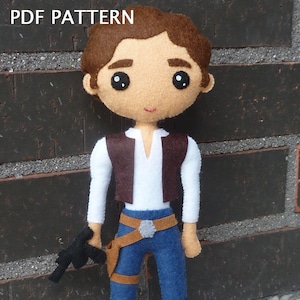 PDF pattern to make a felt dolls inspired in Han Solo