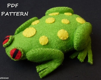 PDF sewing pattern to make a felt frog