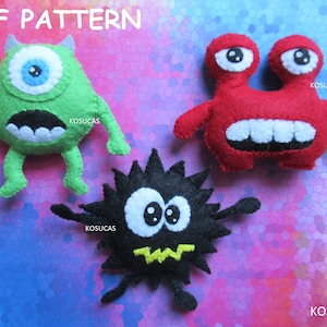 PDF pattern to make a little felt monsters.