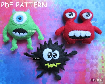PDF pattern to make a little felt monsters.