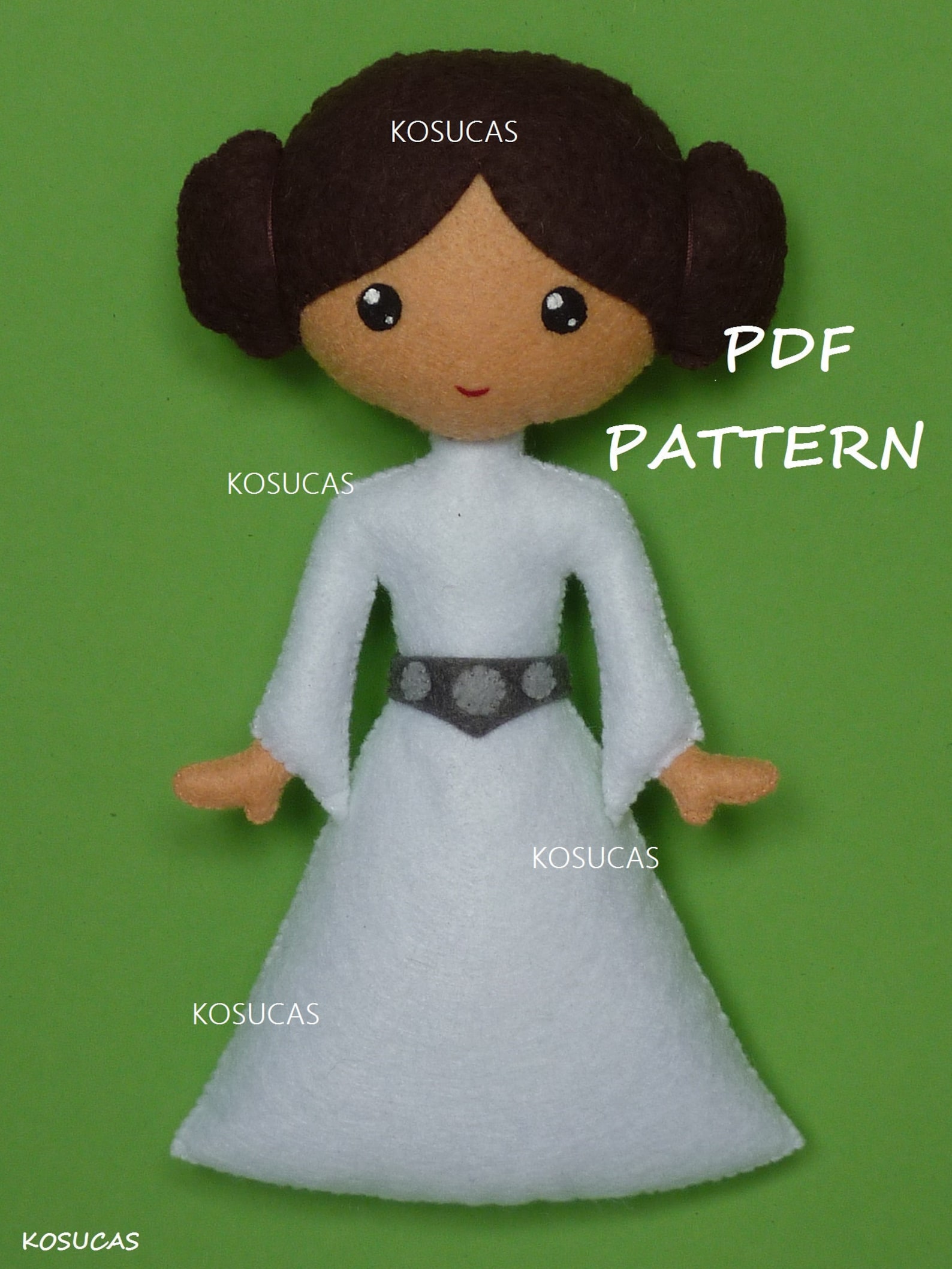 PDF pattern to make a felt Princess Leia Etsy