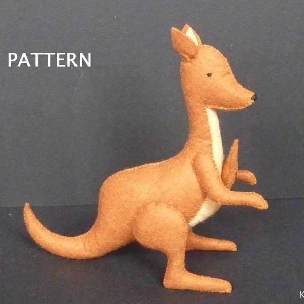 PDF tutorial to make a felt kangaroo.