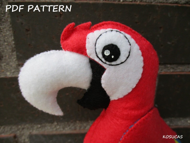 PDF pattern to make a felt Parrot | Etsy