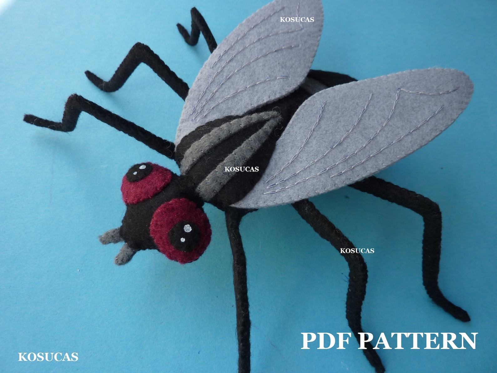 Felt Fly PDF Pattern to Make a Felt Fly. - Etsy